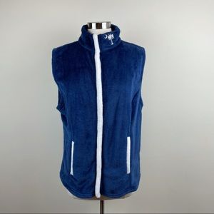 Emerson Street Navy Blue White SC Palmetto Full Zip Fleece Vest Women XL